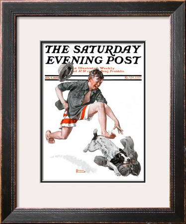 Runaway Pants Saturday Evening Post Cover, August 9,1919 by Norman Rockwell Pricing Limited Edition Print image