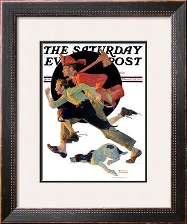 To The Rescue Saturday Evening Post Cover, March 28,1931 by Norman Rockwell Pricing Limited Edition Print image