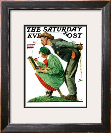 Hayseed Critic Saturday Evening Post Cover, July 21,1928 by Norman Rockwell Pricing Limited Edition Print image
