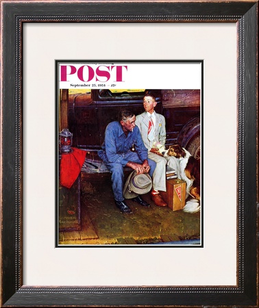 Breaking Home Ties Saturday Evening Post Cover, September 25,1954 by Norman Rockwell Pricing Limited Edition Print image