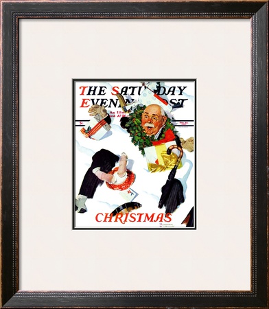 White Christmas Saturday Evening Post Cover, December 25,1937 by Norman Rockwell Pricing Limited Edition Print image