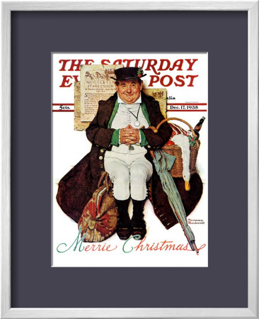 Merrie Christmas Or Muggleston Coach Saturday Evening Post Cover, December 17,1938 by Norman Rockwell Pricing Limited Edition Print image