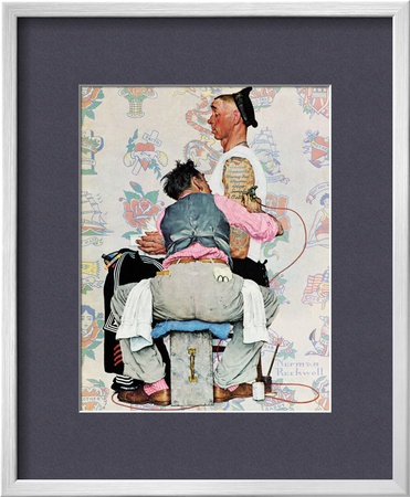 Tattoo Artist, March 4,1944 by Norman Rockwell Pricing Limited Edition Print image