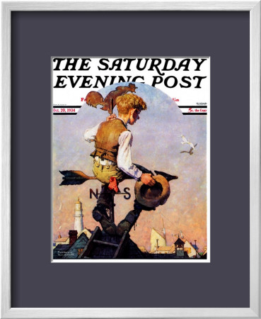 On Top Of The World Saturday Evening Post Cover, October 20,1934 by Norman Rockwell Pricing Limited Edition Print image