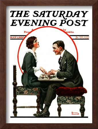 Ouija Board Saturday Evening Post Cover, May 1,1920 by Norman Rockwell Pricing Limited Edition Print image