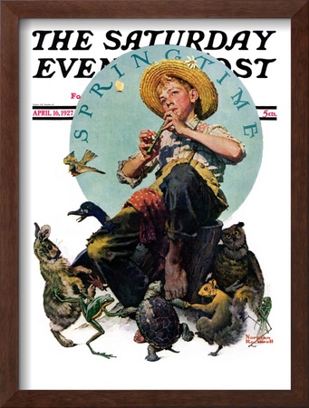 Springtime, 1927 Saturday Evening Post Cover, April 16,1927 by Norman Rockwell Pricing Limited Edition Print image