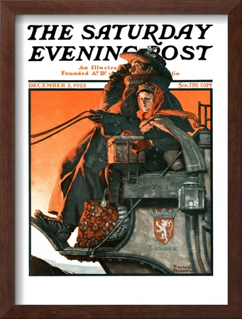London Coach Saturday Evening Post Cover, December 5,1925 by Norman Rockwell Pricing Limited Edition Print image