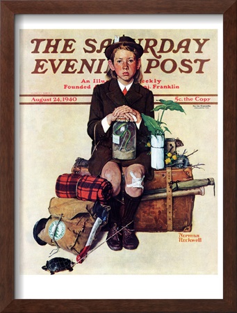 Home From Camp Saturday Evening Post Cover, August 24,1940 by Norman Rockwell Pricing Limited Edition Print image