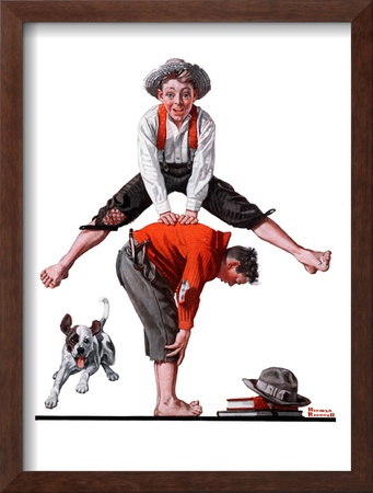 Leapfrog, June 28,1919 by Norman Rockwell Pricing Limited Edition Print image
