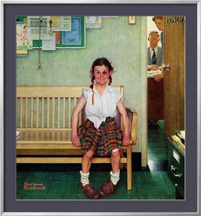 Shiner Or Outside The Principal's Office, May 23,1953 by Norman Rockwell Pricing Limited Edition Print image