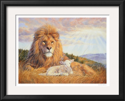 Lion And Lamb by Lucie Bilodeau Pricing Limited Edition Print image
