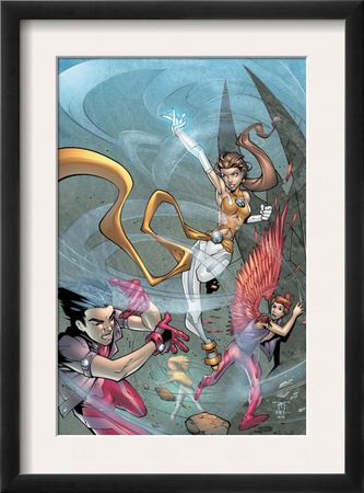 New X-Men #4 Cover: Icarus, Wind Dancer And Hellion by Randy Green Pricing Limited Edition Print image