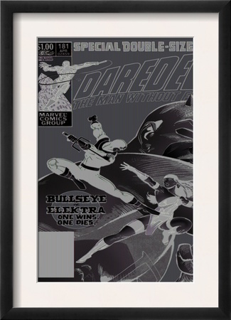 Daredevil #181 Cover: Bullseye, Daredevil And Elektra by Frank Miller Pricing Limited Edition Print image