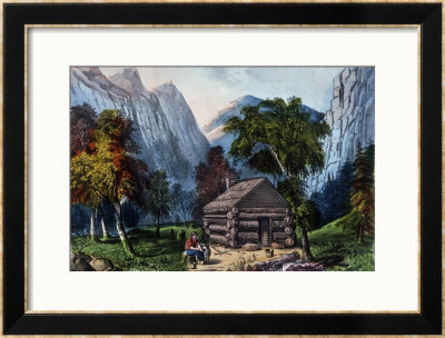 The Pioneer Cabin Of The Yo-Semite Valley by Currier & Ives Pricing Limited Edition Print image