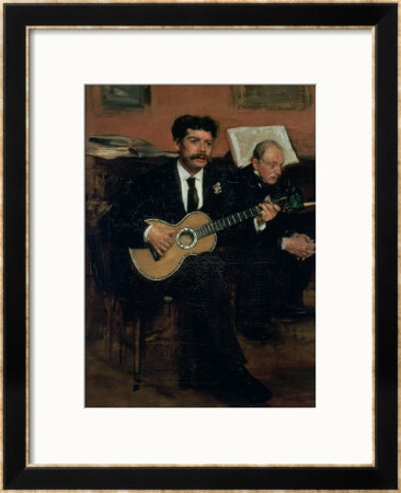 Portrait Of Lorenzo Pagans, Spanish Tenor, And Auguste Degas, The Artist's Father, Circa 1871-72 by Edgar Degas Pricing Limited Edition Print image