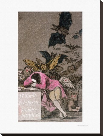 The Sleep Of Reason Produces Monsters, Plate 43 Of Los Caprichos, Published Circa 1810 by Francisco De Goya Pricing Limited Edition Print image