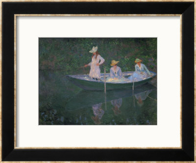 The Boat At Giverny (Or) The Norwegians, The Three Daughters Of Mme. Hoschede by Claude Monet Pricing Limited Edition Print image