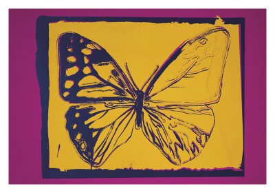 Vanishing Animals: Butterfly, C.1986 (Yellow On Purple) by Andy Warhol Pricing Limited Edition Print image