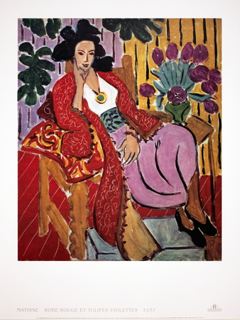 Red Dress And Violet Tulips by Henri Matisse Pricing Limited Edition Print image