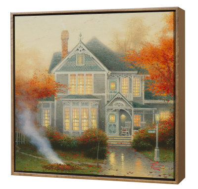 Amber Afternoon - Framed Fine Art Print On Canvas - Wood Frame by Thomas Kinkade Pricing Limited Edition Print image