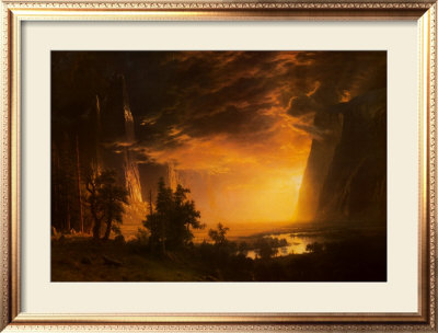 Sunset In The Yosemite Valley, 1868 by Albert Bierstadt Pricing Limited Edition Print image