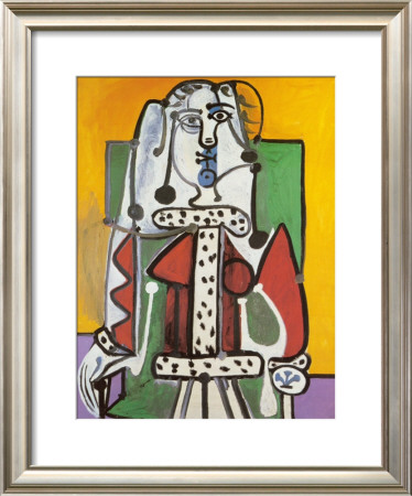 Woman Seated On A Green Chair by Pablo Picasso Pricing Limited Edition Print image