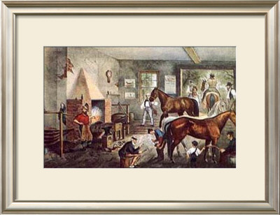 Trotting Cracks, The Forge by Currier & Ives Pricing Limited Edition Print image