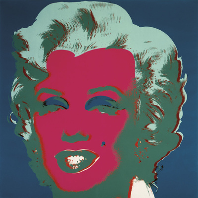 Marilyn Monroe (Marilyn), C.1967 (On Peacock Blue, Red Face) by Andy Warhol Pricing Limited Edition Print image