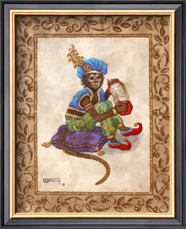 Monkey With Concertina by Janet Kruskamp Pricing Limited Edition Print image