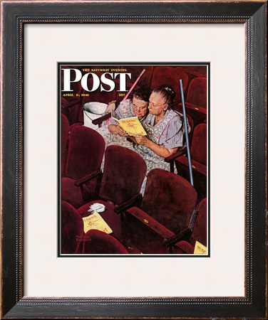 Charwomen Saturday Evening Post Cover, April 6,1946 by Norman Rockwell Pricing Limited Edition Print image