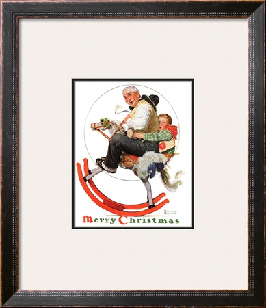 Gramps On Rocking Horse, December 16,1933 by Norman Rockwell Pricing Limited Edition Print image
