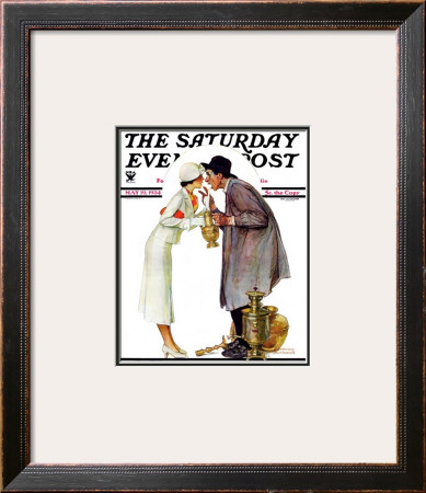 Bargaining With Antique Dealer Saturday Evening Post Cover, May 19,1934 by Norman Rockwell Pricing Limited Edition Print image