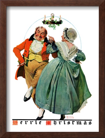 Christmas Dance Or Merrie Christmas, December 8,1928 by Norman Rockwell Pricing Limited Edition Print image