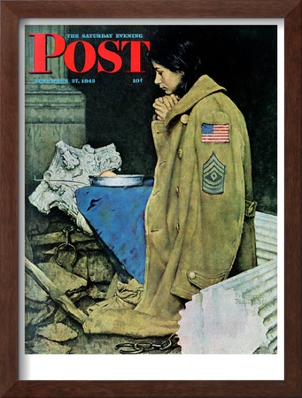 Refugee Thanksgiving Saturday Evening Post Cover, November 27,1943 by Norman Rockwell Pricing Limited Edition Print image