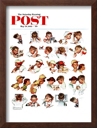 Day In The Life Of A Boy Saturday Evening Post Cover, May 24,1952 by Norman Rockwell Pricing Limited Edition Print image