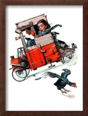Look Out Below Or Downhill Daring, January 9,1926 by Norman Rockwell Pricing Limited Edition Print image