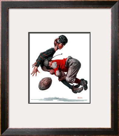 Fumble Or Tackled, November 21,1925 by Norman Rockwell Pricing Limited Edition Print image