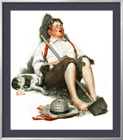 Lazybones, September 6,1919 by Norman Rockwell Pricing Limited Edition Print image