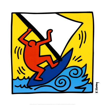 Blue Boat, 1987 by Keith Haring Pricing Limited Edition Print image