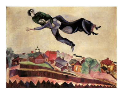 Au Dessus De La Ville,1924 by Marc Chagall Pricing Limited Edition Print image