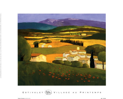 Village Au Printemps by Elisabeth Estivalet Pricing Limited Edition Print image