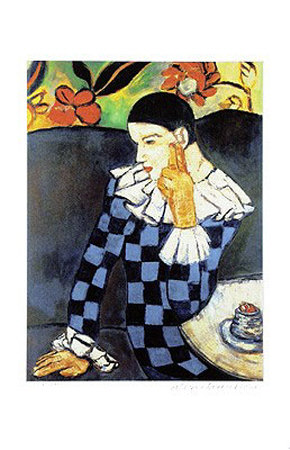 Harlequin Leaning On His Elbow by Pablo Picasso Pricing Limited Edition Print image