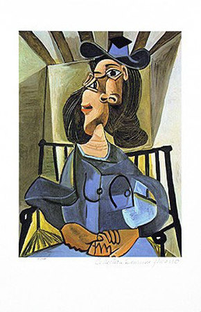 Woman With Hat Seated In Armchair by Pablo Picasso Pricing Limited Edition Print image