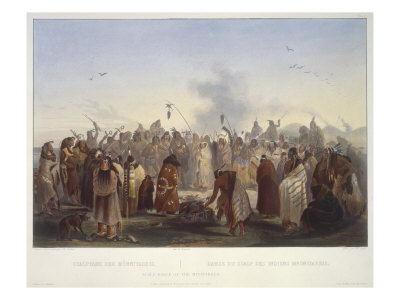 Scalp Dance Of The Minatarres by Karl Bodmer Pricing Limited Edition Print image