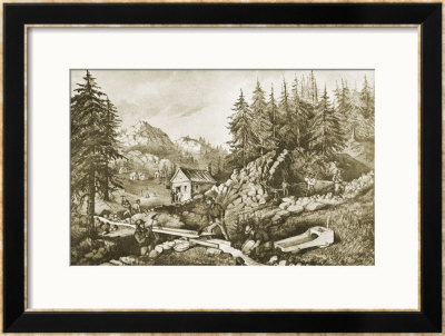 Gold Mining In California by Currier & Ives Pricing Limited Edition Print image