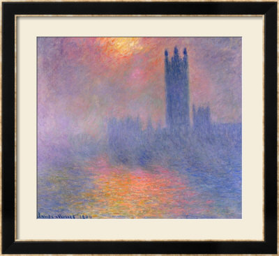 The Houses Of Parliament, London, With The Sun Breaking Through The Fog, 1904 by Claude Monet Pricing Limited Edition Print image