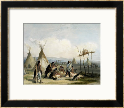 Funeral Scaffold Of A Sioux Chief Near Fort Pierre by Karl Bodmer Pricing Limited Edition Print image