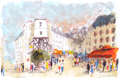 Paris, Montmartre La Rue Lepic by Urbain Huchet Pricing Limited Edition Print image