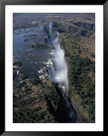 Aerial View Of The Victoria Falls, Unesco World Heritage Site, Zimbabwe, Africa by David Poole Pricing Limited Edition Print image