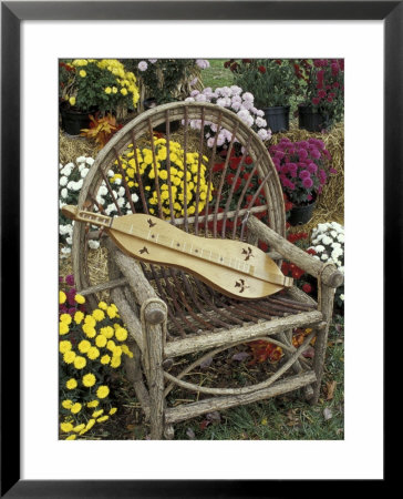 Handmade Dulcimer Among Mums, Berea College, Berea, Kentucky, Usa by Adam Jones Pricing Limited Edition Print image
